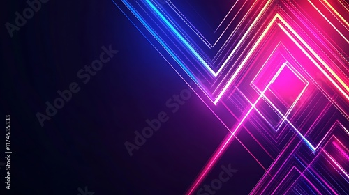 Abstract Neon Lines Geometric Design Art