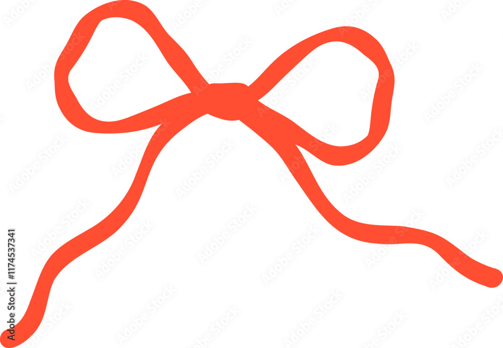 Retro Bow Wavy Ribbon Valentine Squiggle Design Retro Bow Wavy Ribbon Valentine Squiggle Design