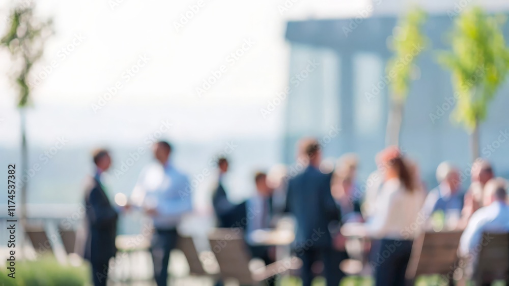 A blurred image of professionals networking in an outdoor setting, such as a garden or patio.
A blurred image of professionals networking in an outdoor setting, such as a garden or patio.