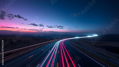 The allure of the open road, amplified by a striking display of neon colors.