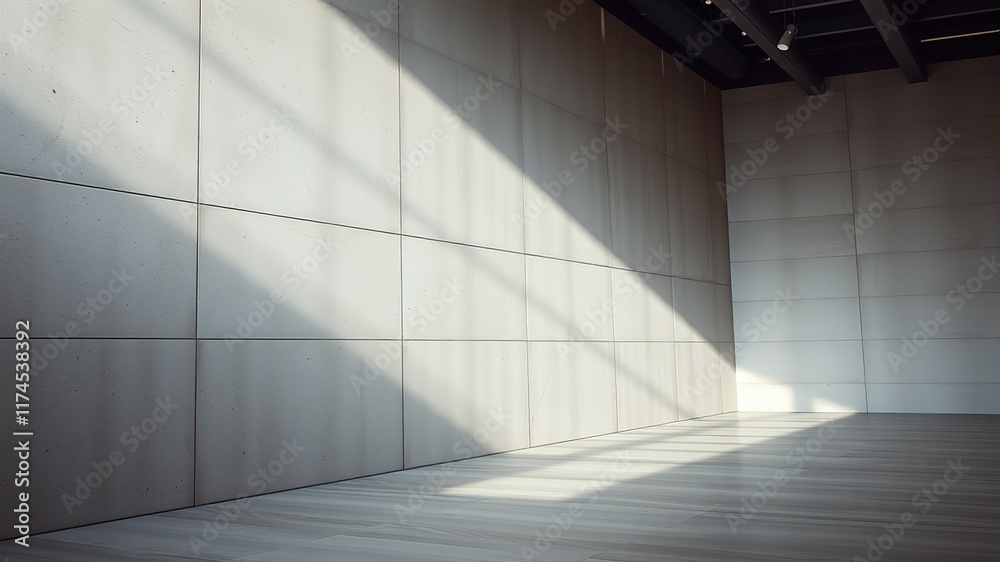 Obraz premium Minimalist Concrete Wall Texture - Bright Light, High-Quality Photo