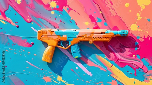 A nerf rebelle on a colorful background