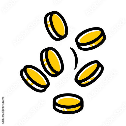 A stack of coins with a dollar sign, symbolizing wealth, savings, and financial prosperity.Vector minimalistic linear icon 