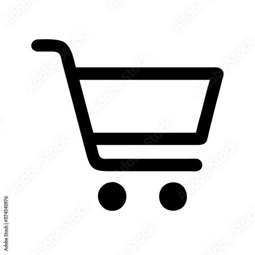 Simple shopping cart line artwork representing online shopping, retail and e-commerce.Supermarket shopping cart vector icon