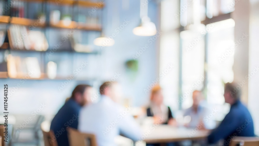 A blurred image of professionals having informal discussions in a cafe-style setting.
A blurred image of professionals having informal discussions in a cafe-style setting.