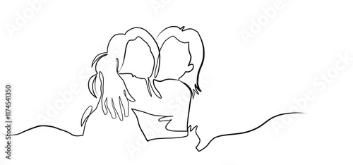 vector, illustration, drawing, animal, cartoon, hand, art, logo, silhouette, black, design, sketch, sign, heart, finger, human, line, icon, hug, friends, love, relationship, sisters, bi, woman, drawn,