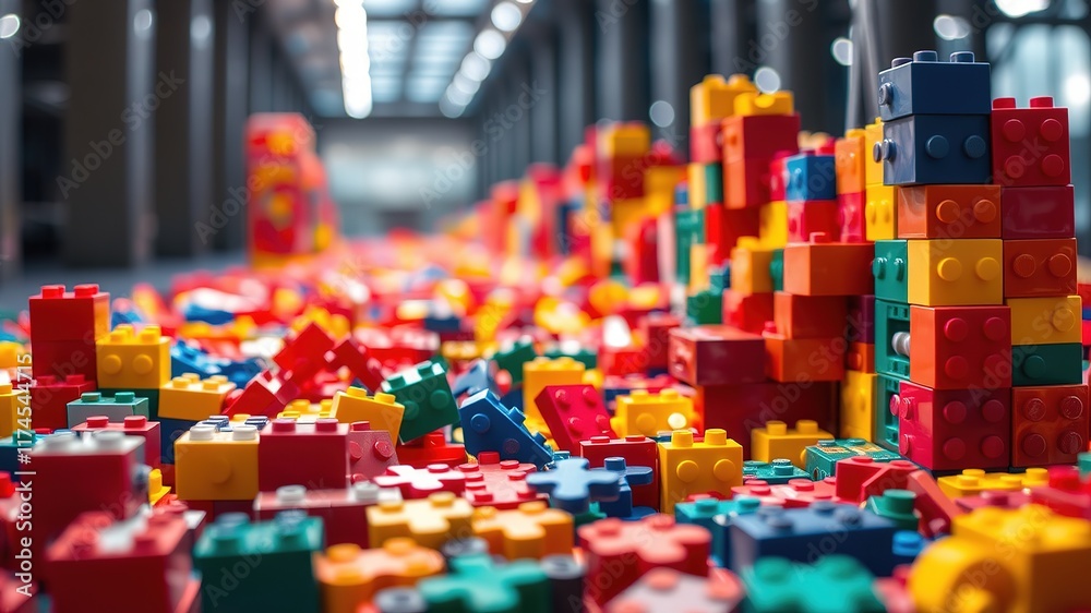 Obraz premium Multicolored Puzzles & Bricks: Teamwork & Innovation Company Recruitment