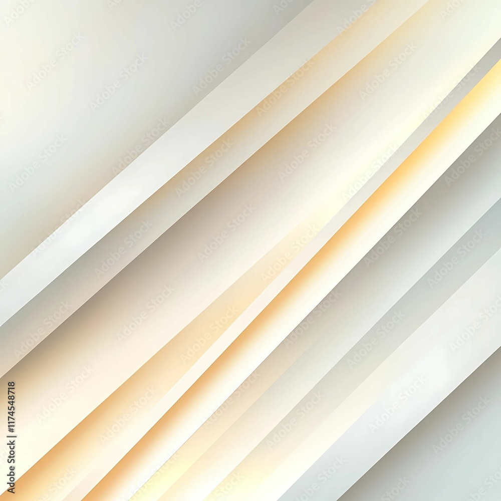 Fototapeta premium An abstract background featuring sharp, diagonal beams of light in white and soft yellow, cutting through a muted gray gradient. 
