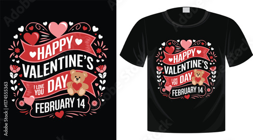 Valentine's Day Typography T-Shirt Design, Ready for Print
