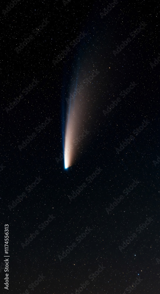 Obraz premium View of a Comet Passing Through the Night Sky