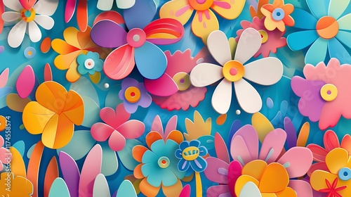 A backdrop featuring whimsical designs and bright colors for a lively feel.