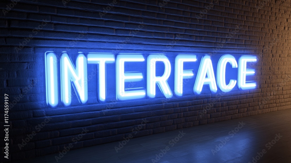 Neon Interface in a Dark Tech Environment Neon Interface in a Dark Tech Environment