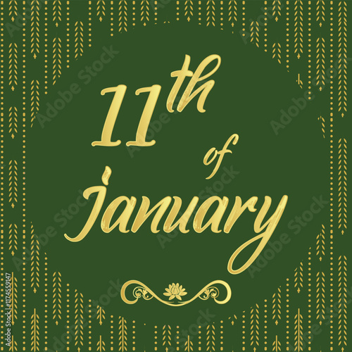 January 11 Daily Calendar Icon, stylish Background with Vector illustration Day of the year concept, Greeting for Today. Jan