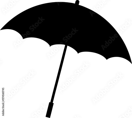 silhouette umbrella on white background. vector illustration