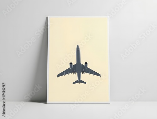 Airplane Minimalist Poster: A Bird's-Eye View of Flight photo