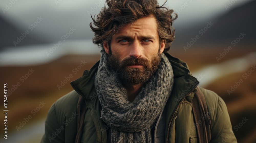 Man with Beard in Nature