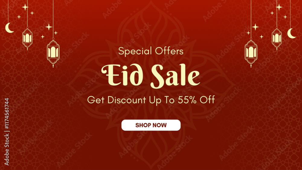 eid sale label badge banner template design background
