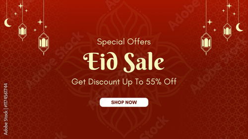 eid sale label badge banner template design background
