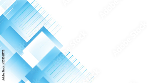White Blue background with abstract graphic elements for presentation background design. Blue Geometric Background Abstract