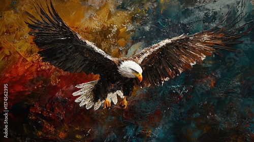 bald eagel on usa flag