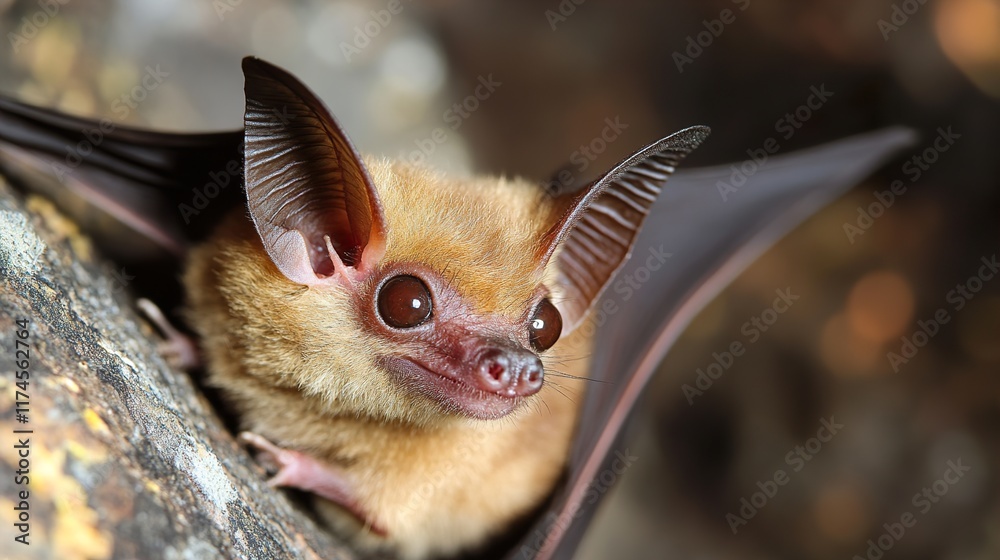 Close-up of an Adorable Bat in its Natural Habitat Close-up of an Adorable Bat in its Natural Habitat