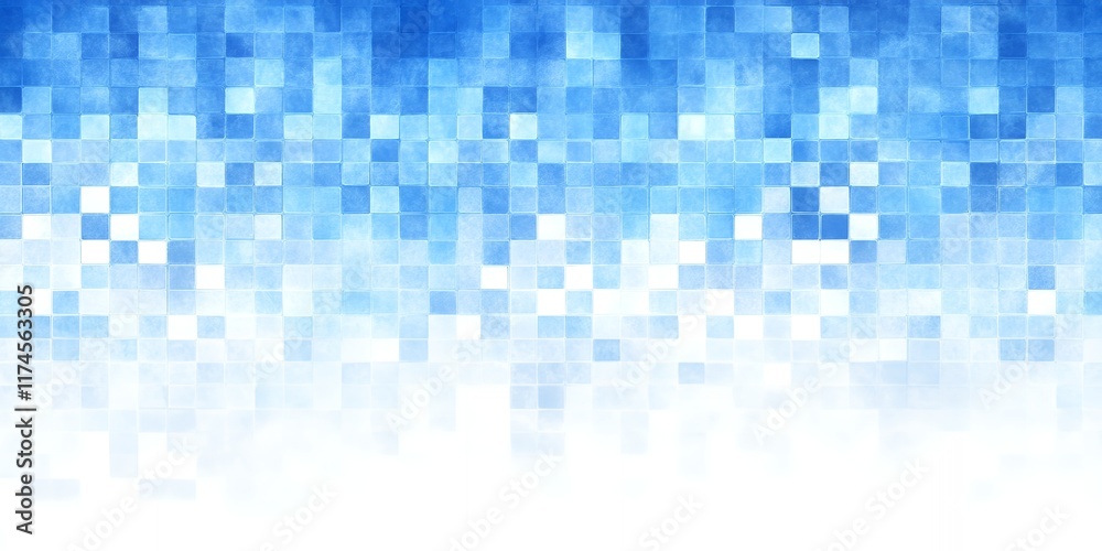 Fototapeta premium Abstract Blue Mosaic Tile Background Texture Digital Art Cool Tones Gradient