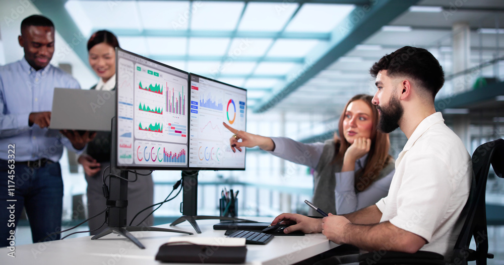 Naklejka premium KPI Business Analytics Data Dashboard
