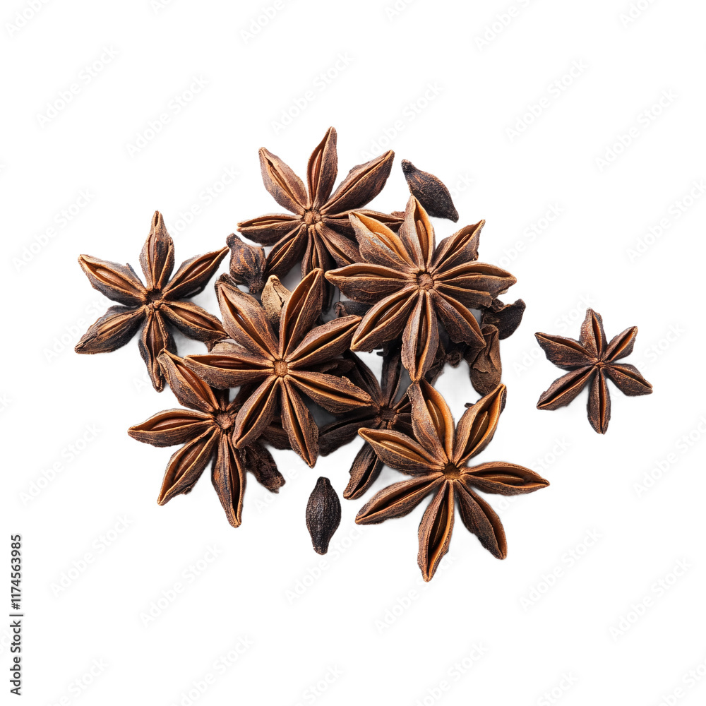 Star anise isolated on a transparent background Star anise isolated on a transparent background