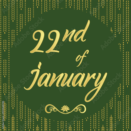 January 22 Daily Calendar Icon, stylish Background with Vector illustration Day of the year concept, Greeting for Today. Jan