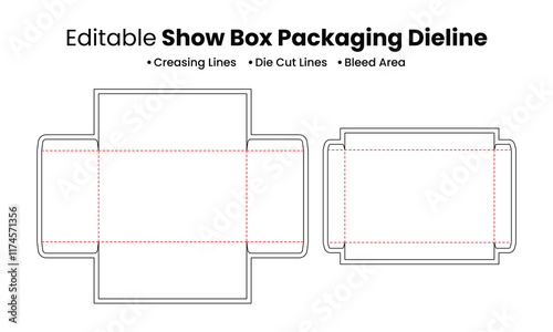 Shoe Box Dieline Professional Template for Packaging Designers