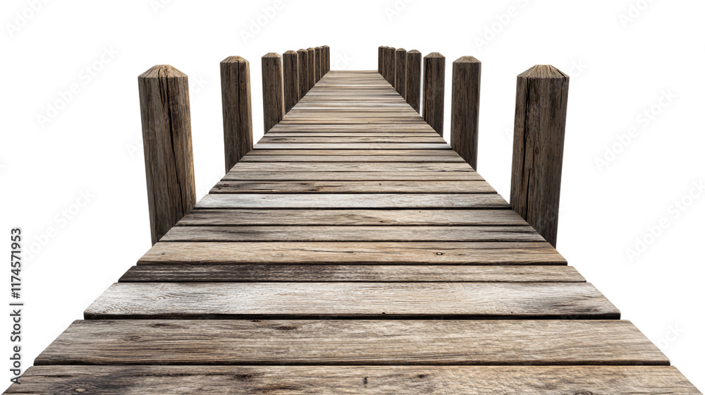 Wooden pier isolated on white background. Suitable for marketing or business purposes. PNG file Wooden pier isolated on white background. Suitable for marketing or business purposes. PNG file