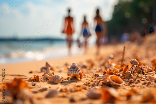 mesmerizing charm of untouched beach sand with its delicate grains radiant tones and expansive stretch of inviting shores photo