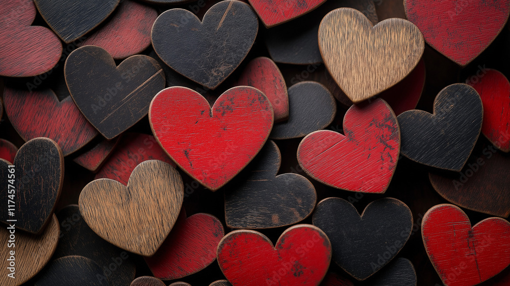 Obraz premium Happy Valentine's Day Background with Hearts and Romantic Love Design