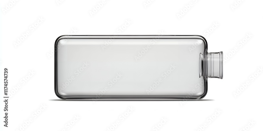 Clear Empty Rectangular Bottle Container Packaging Mockup Product Design Studio Shot Clear Empty Rectangular Bottle Container Packaging Mockup Product Design Studio Shot