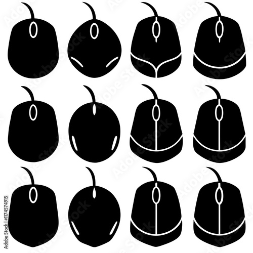 Computer Mouse Silhouettes icon