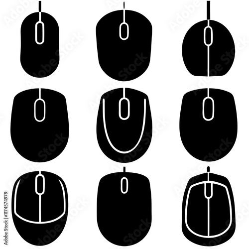 Computer Mouse Silhouettes icon