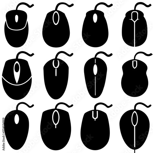 Computer Mouse Silhouettes icon