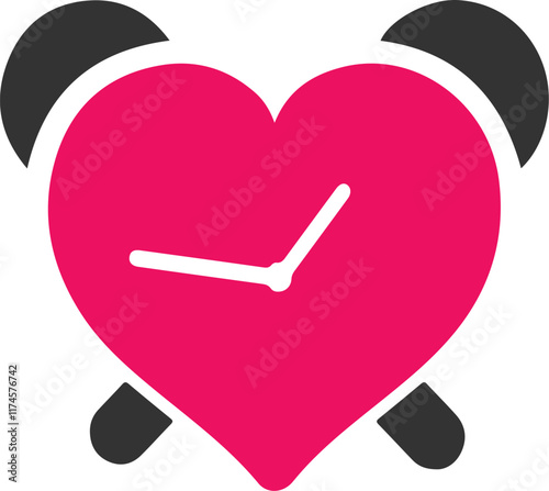 This is pink and black heart watch icon and logo for health professionals. 