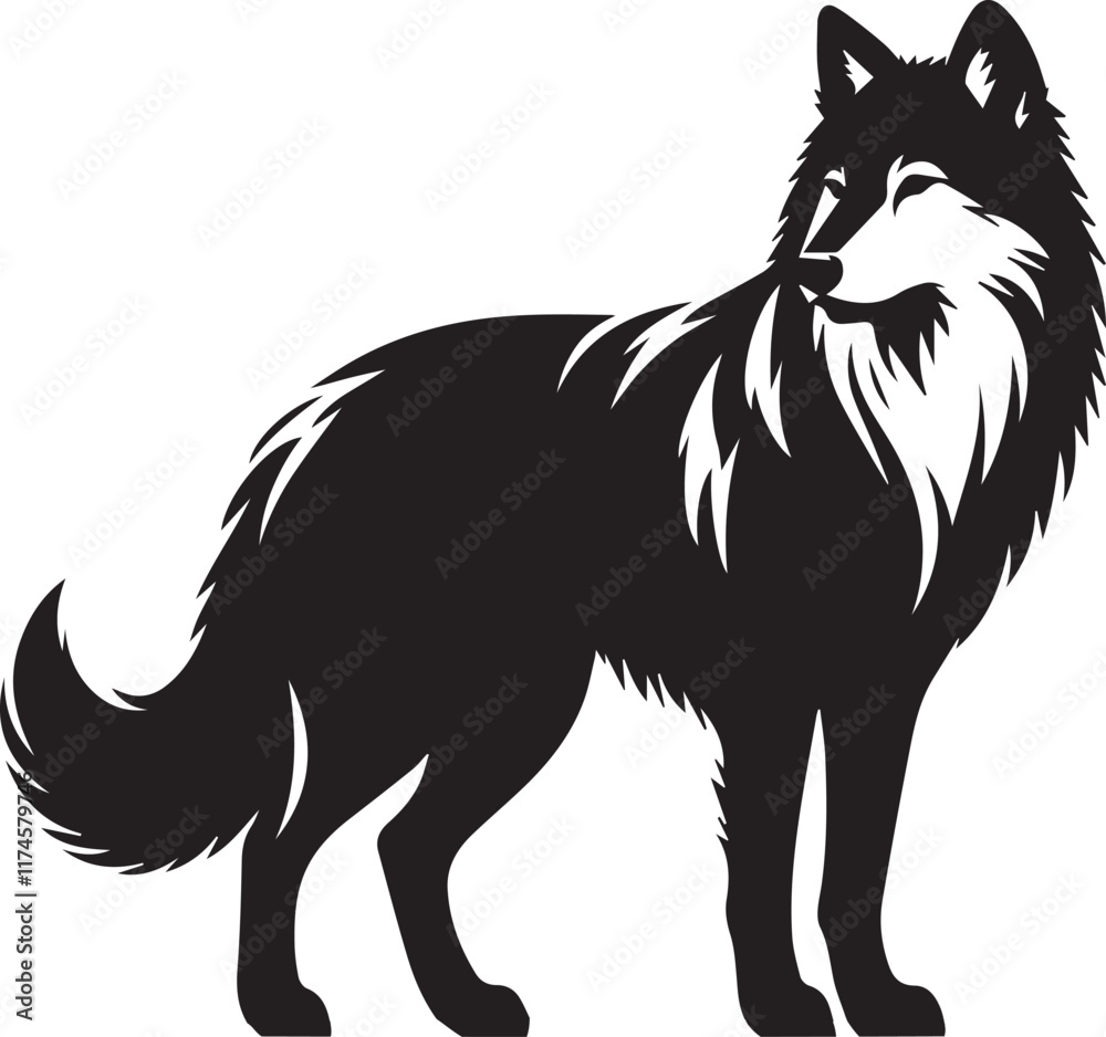 Obraz premium Minimalist Wolf Vector Design Art 