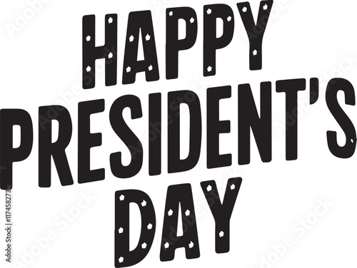 happy presidents day lettering banner poster template vector concept on white background