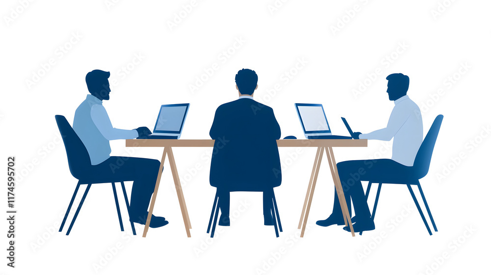 Multi-device work environment showing employees using various gadgets like laptops, smartphones, and tablets to enhance productivity, collaboration, and communication in a modern office setting.
