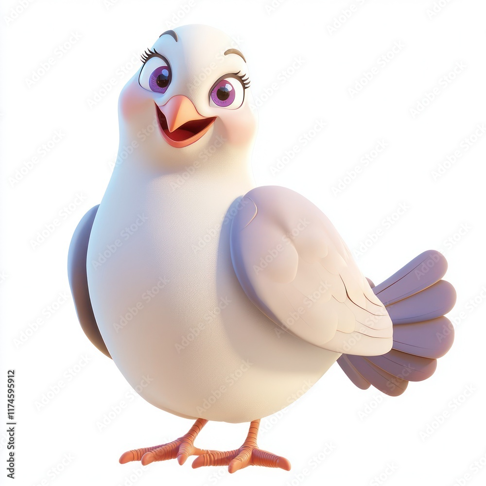 Vibrant 3D close-up of a playful Dove. Vibrant 3D close-up of a playful Dove.