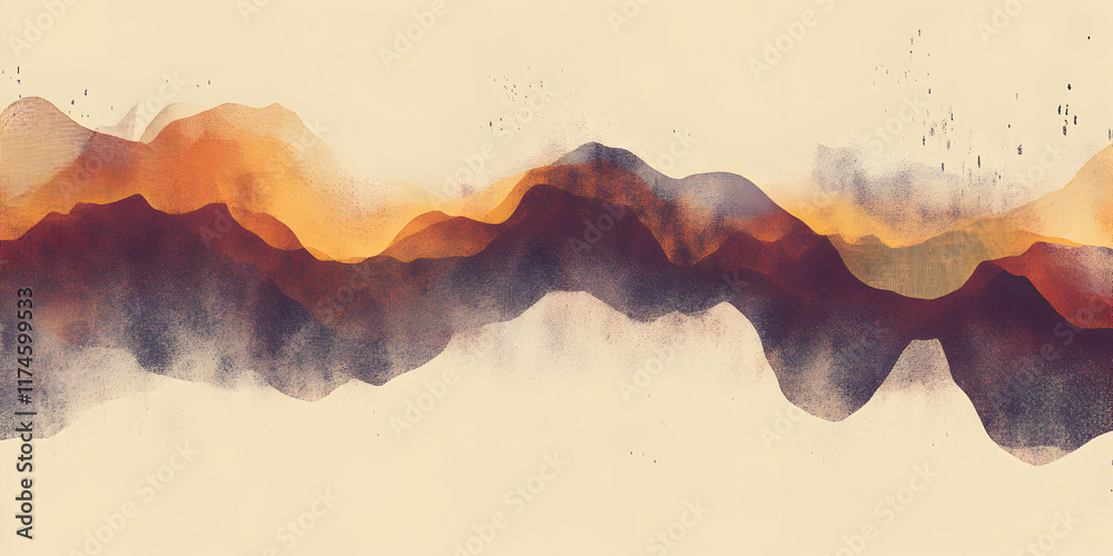 Abstract Mountain Range: A mesmerizing, abstract landscape of watercolor mountains bathed in soft, warm light. The organic, flowing lines create a sense of peace and tranquility. Abstract Mountain Range: A mesmerizing, abstract landscape of watercolor mountains bathed in soft, warm light. The organic, flowing lines create a sense of peace and tranquility.