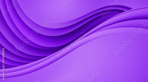 Vivid abstract rendering of smooth purple waves creating a harmonious and modern background design.