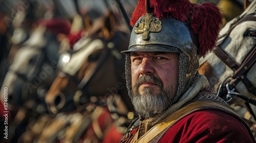 Brave Czech Cavalry Units of the Hussite Wars - Close-Up Portrait of Hussites' Innovative Tactics photo