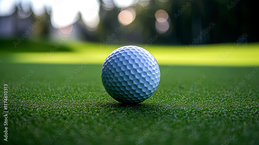 Obraz premium Golf Ball on Green Grass