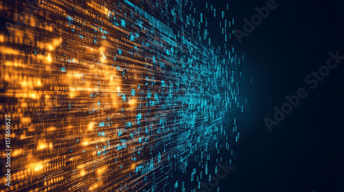 Digital River: Abstract Stream of Binary Code 