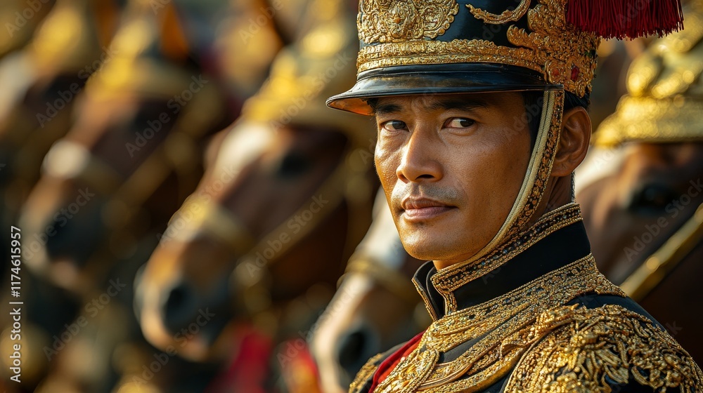 Valor of Thai Cavalry Units in Ayutthaya Kingdom Defense - Historic Close-Up Portrait Valor of Thai Cavalry Units in Ayutthaya Kingdom Defense - Historic Close-Up Portrait