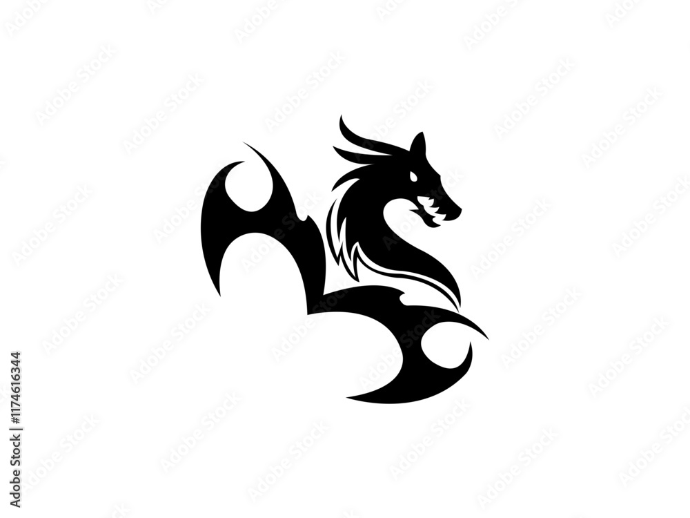 Obraz premium Dragon Head Logo Royalty Design Vector