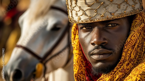 Pride and Power: Close-up Portrait of a Malian Cavalry from the Glorious Mali Empire Era